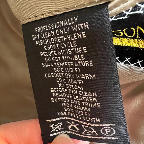 Hickey Freeman Silk and Wool Blazer Men's 40R Tan and Black Houndstooth - Picture 8 of 9